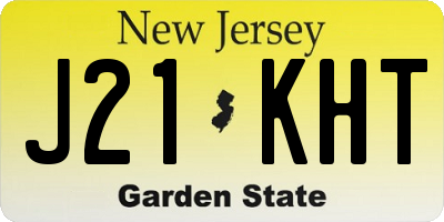 NJ license plate J21KHT