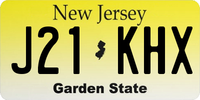 NJ license plate J21KHX