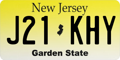 NJ license plate J21KHY