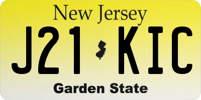 NJ license plate J21KIC