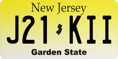 NJ license plate J21KII