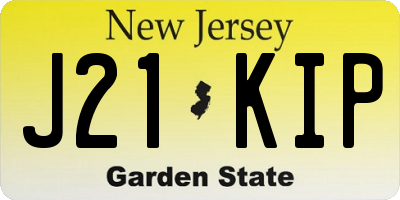 NJ license plate J21KIP