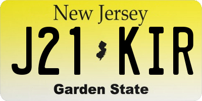 NJ license plate J21KIR