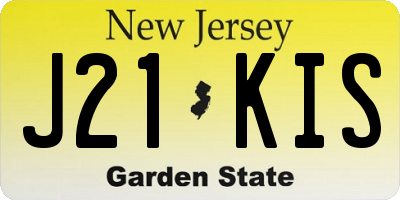 NJ license plate J21KIS