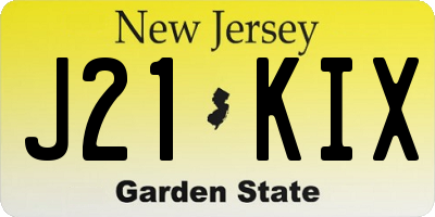 NJ license plate J21KIX