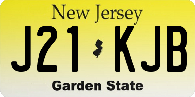 NJ license plate J21KJB