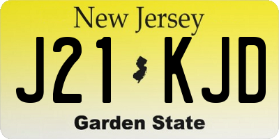 NJ license plate J21KJD