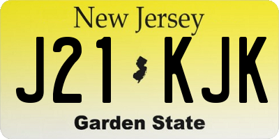 NJ license plate J21KJK