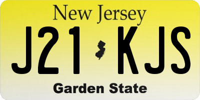 NJ license plate J21KJS