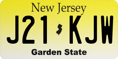 NJ license plate J21KJW