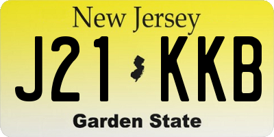 NJ license plate J21KKB