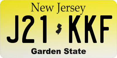 NJ license plate J21KKF