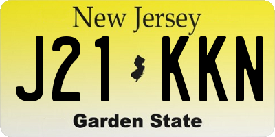 NJ license plate J21KKN