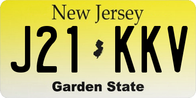 NJ license plate J21KKV