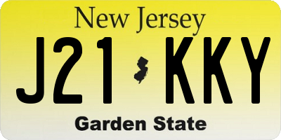 NJ license plate J21KKY
