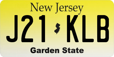NJ license plate J21KLB