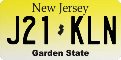 NJ license plate J21KLN