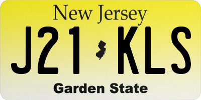 NJ license plate J21KLS