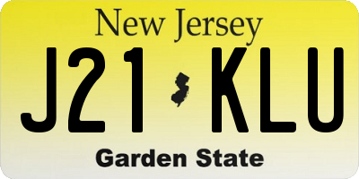 NJ license plate J21KLU