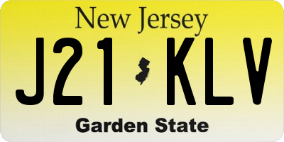 NJ license plate J21KLV