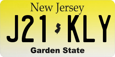 NJ license plate J21KLY