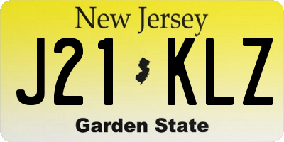 NJ license plate J21KLZ