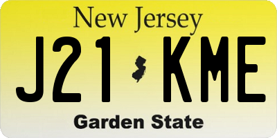 NJ license plate J21KME