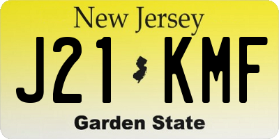 NJ license plate J21KMF