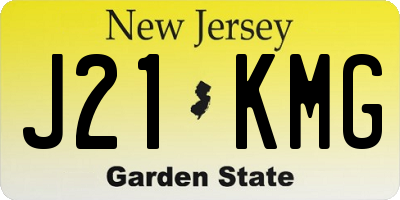 NJ license plate J21KMG