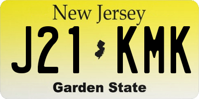 NJ license plate J21KMK