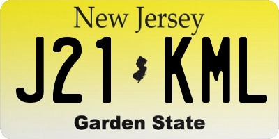 NJ license plate J21KML