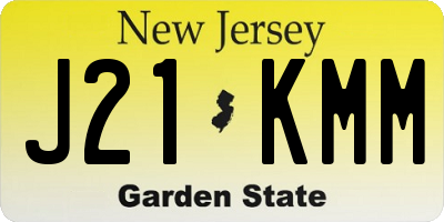 NJ license plate J21KMM