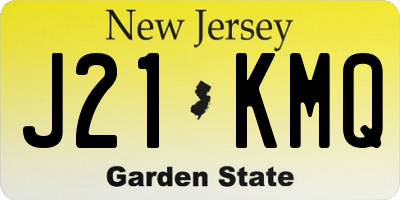 NJ license plate J21KMQ