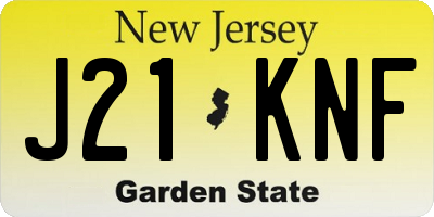 NJ license plate J21KNF