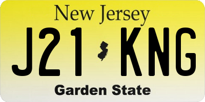 NJ license plate J21KNG