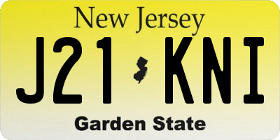 NJ license plate J21KNI