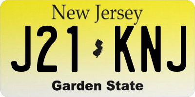 NJ license plate J21KNJ