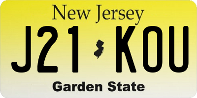 NJ license plate J21KOU
