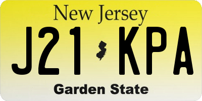NJ license plate J21KPA