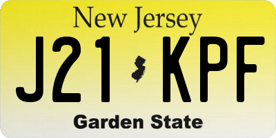 NJ license plate J21KPF
