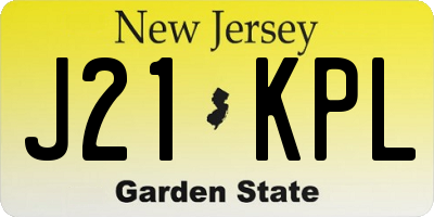 NJ license plate J21KPL