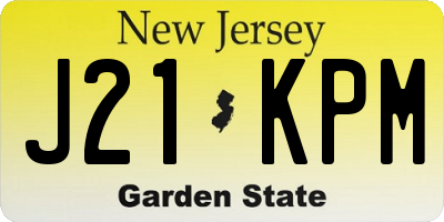 NJ license plate J21KPM
