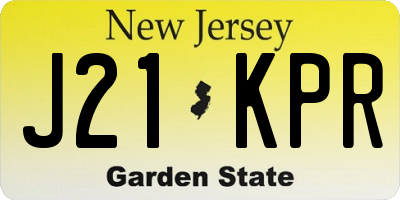 NJ license plate J21KPR