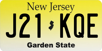 NJ license plate J21KQE