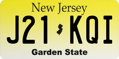 NJ license plate J21KQI