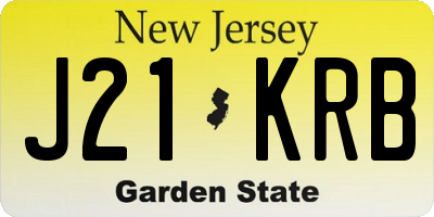 NJ license plate J21KRB