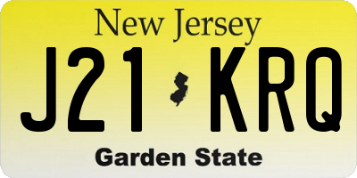NJ license plate J21KRQ