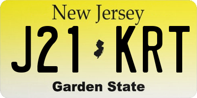 NJ license plate J21KRT