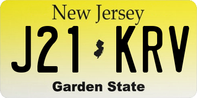 NJ license plate J21KRV