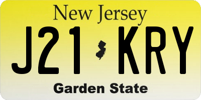 NJ license plate J21KRY